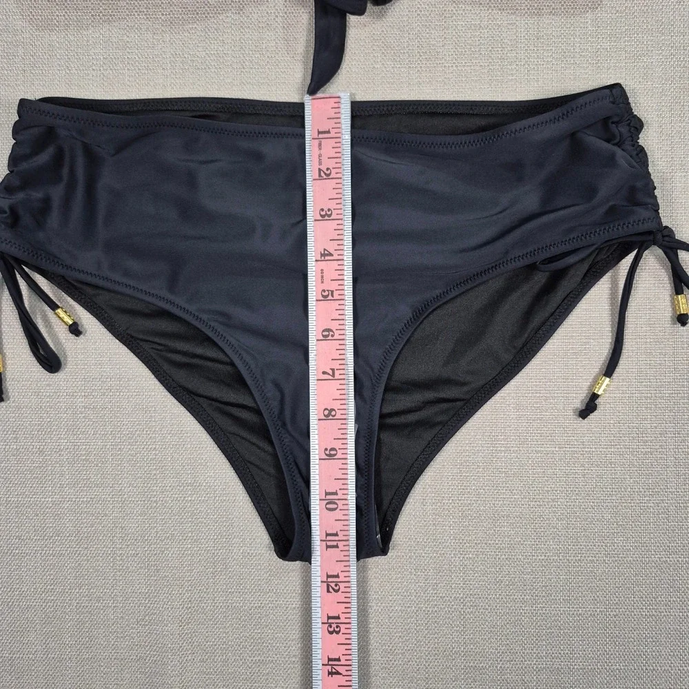 Blooming Jelly Womens Black Curvy Cutout Bikini Set Two Piece Swimsuit XL NEW